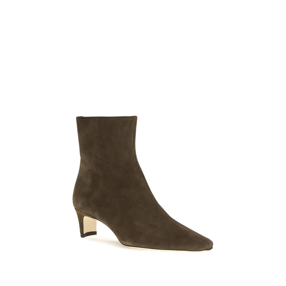 Staud Black Calf Leather Ankle Boots