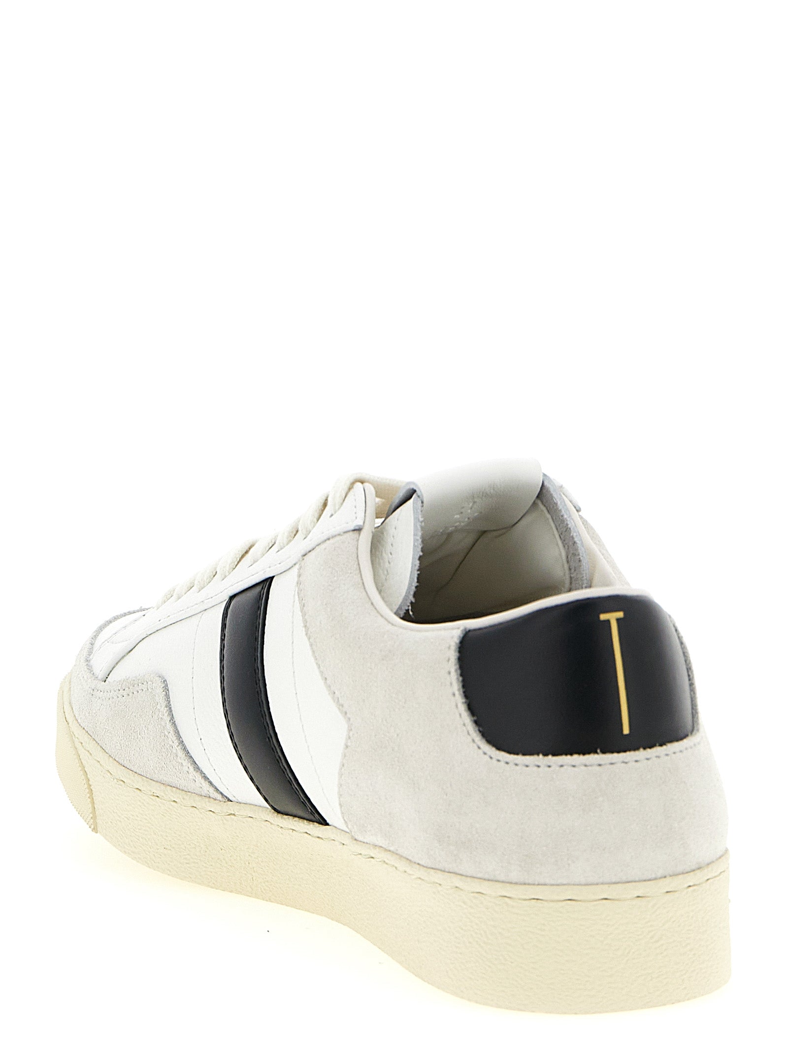 Tom Ford White/Black Leather Low Top Sneakers