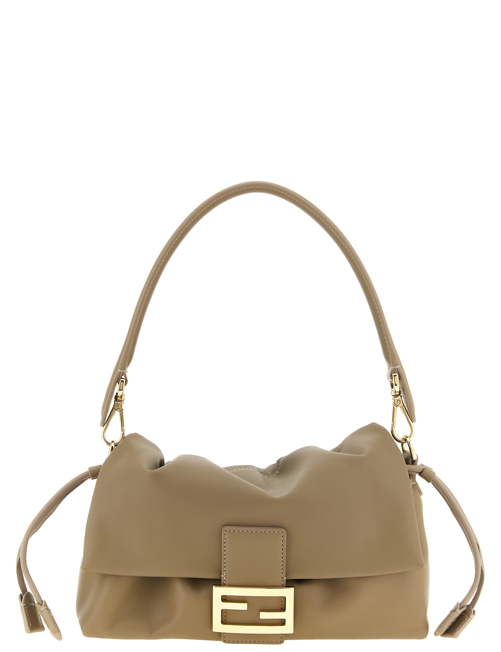 Fendi Beige Lamb Leather Shoulder Bag
