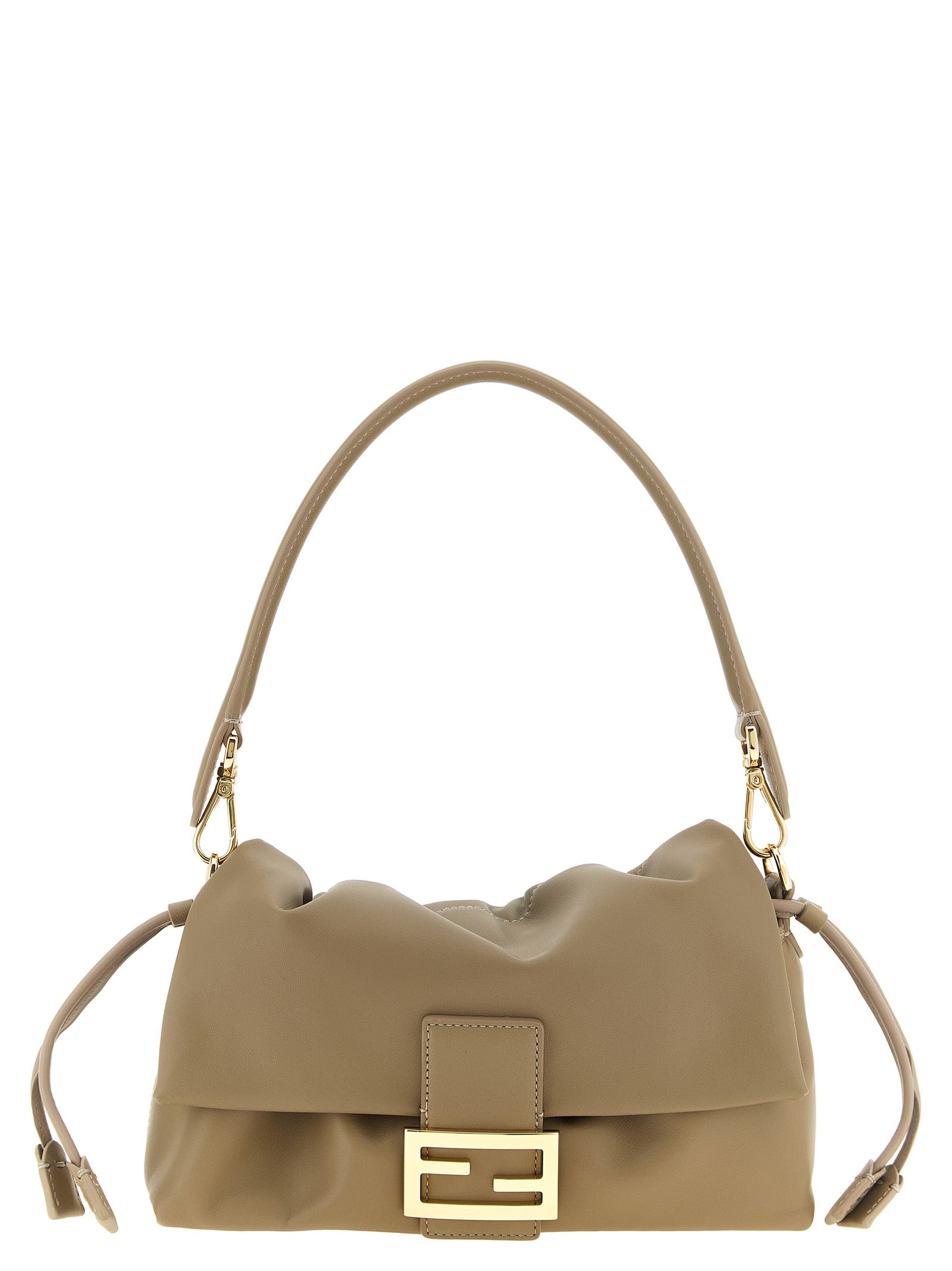 Fendi Beige Lamb Leather Shoulder Bag