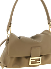 Fendi Beige Lamb Leather Shoulder Bag