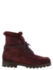 Santoni Burgundy Calfskin Ankle Boots