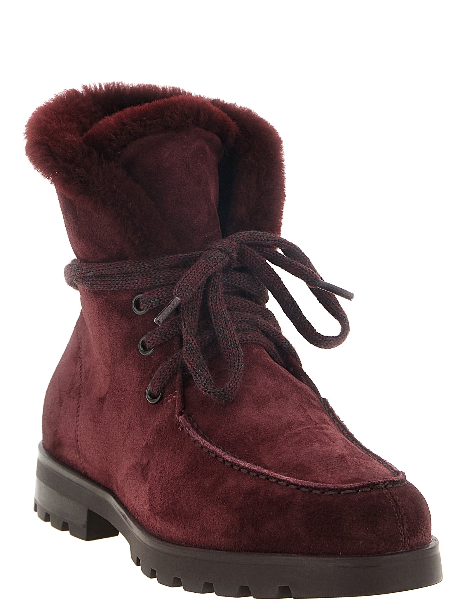 Santoni Burgundy Calfskin Ankle Boots