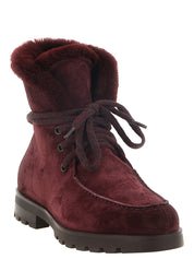 Santoni Burgundy Calfskin Ankle Boots