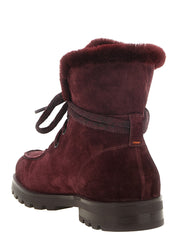 Santoni Burgundy Calfskin Ankle Boots