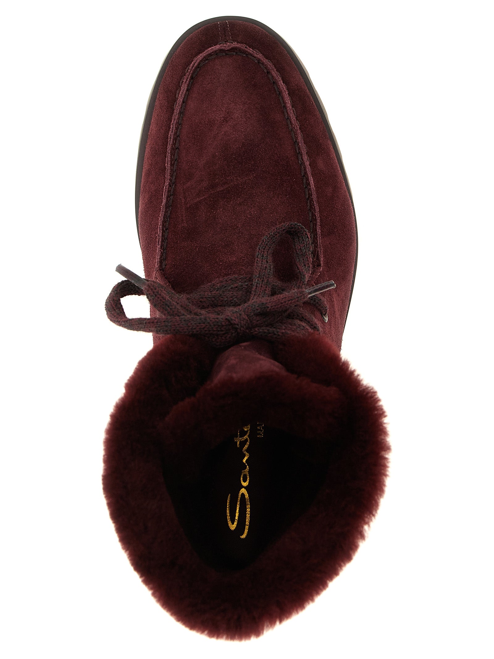 Santoni Burgundy Calfskin Ankle Boots