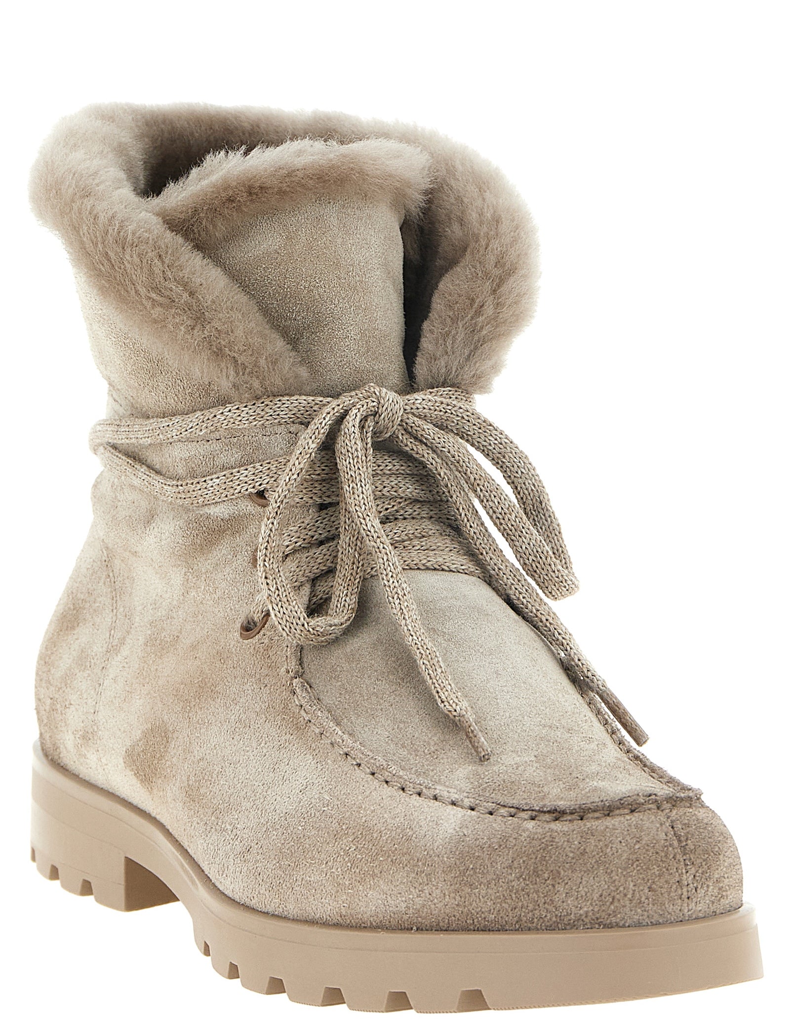 Santoni Beige Suede Ankle Boots