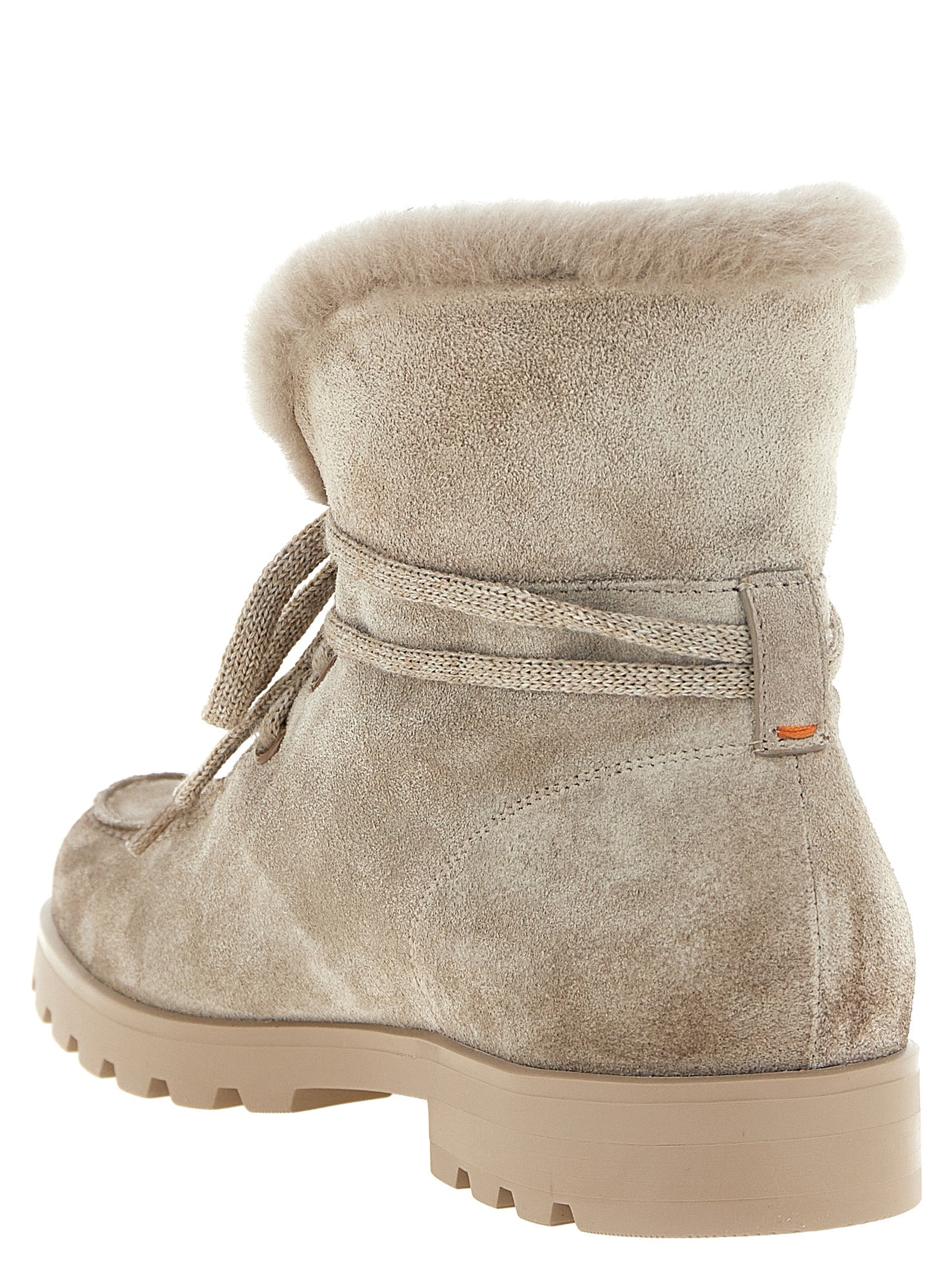 Santoni Beige Suede Ankle Boots