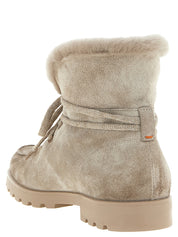 Santoni Beige Suede Ankle Boots