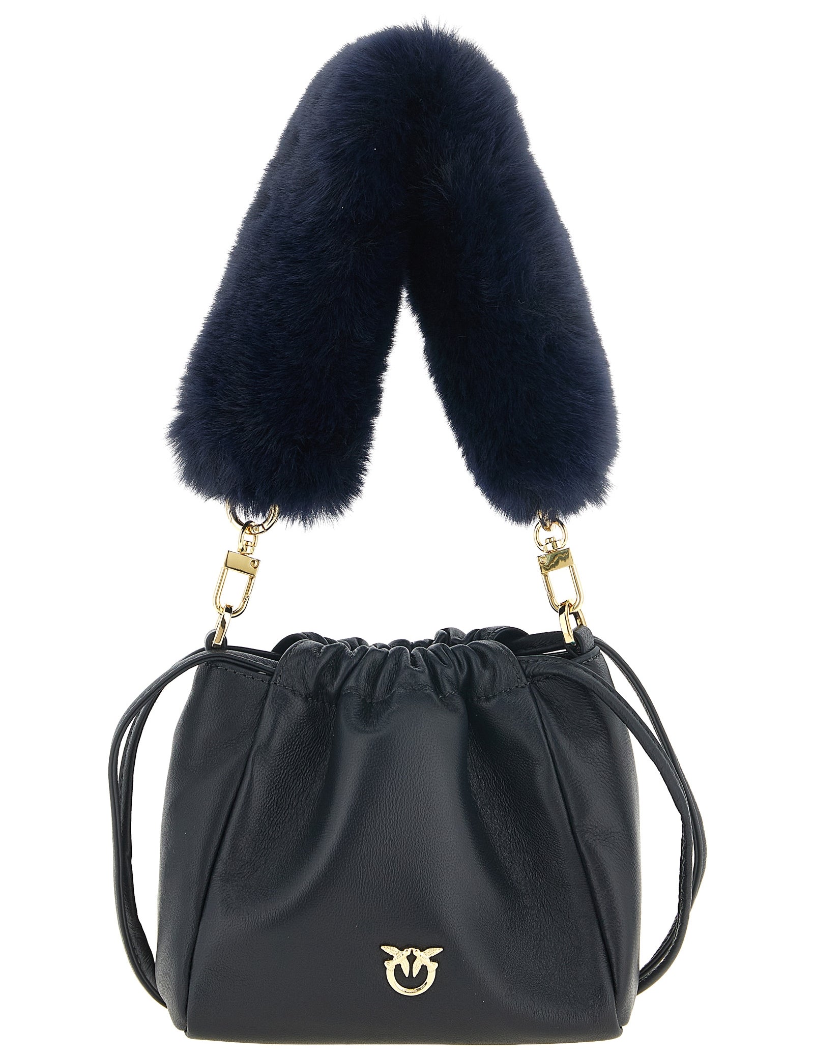 PINKO Blue Sheepskin Leather Shoulder Bag
