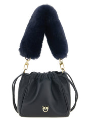 PINKO Blue Sheepskin Leather Shoulder Bag