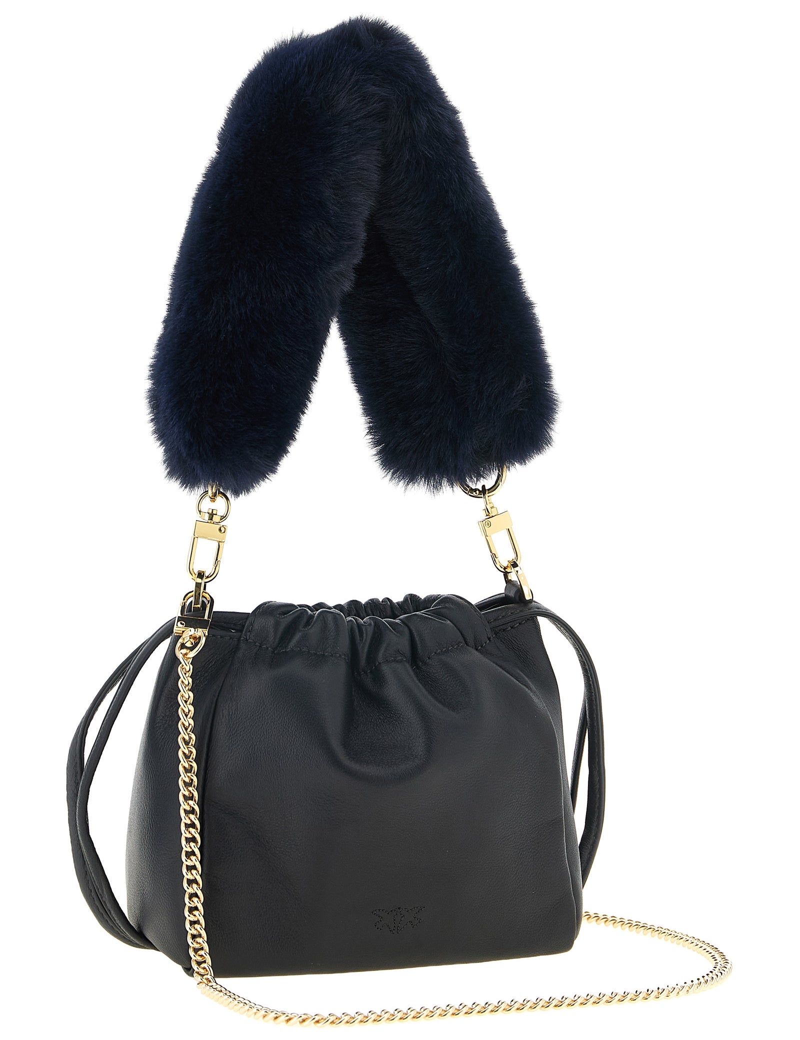PINKO Blue Sheepskin Leather Shoulder Bag