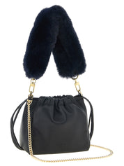 PINKO Blue Sheepskin Leather Shoulder Bag