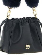 PINKO Blue Sheepskin Leather Shoulder Bag