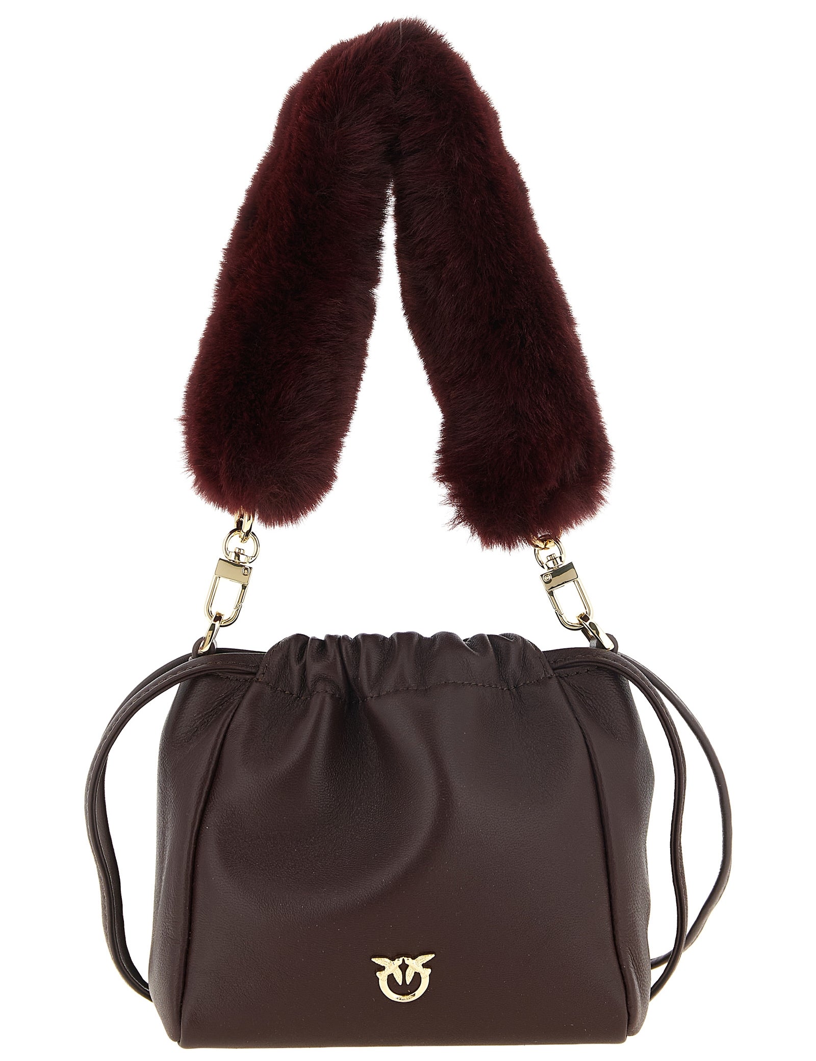 PINKO Bordeaux Lambskin Shoulder Bag