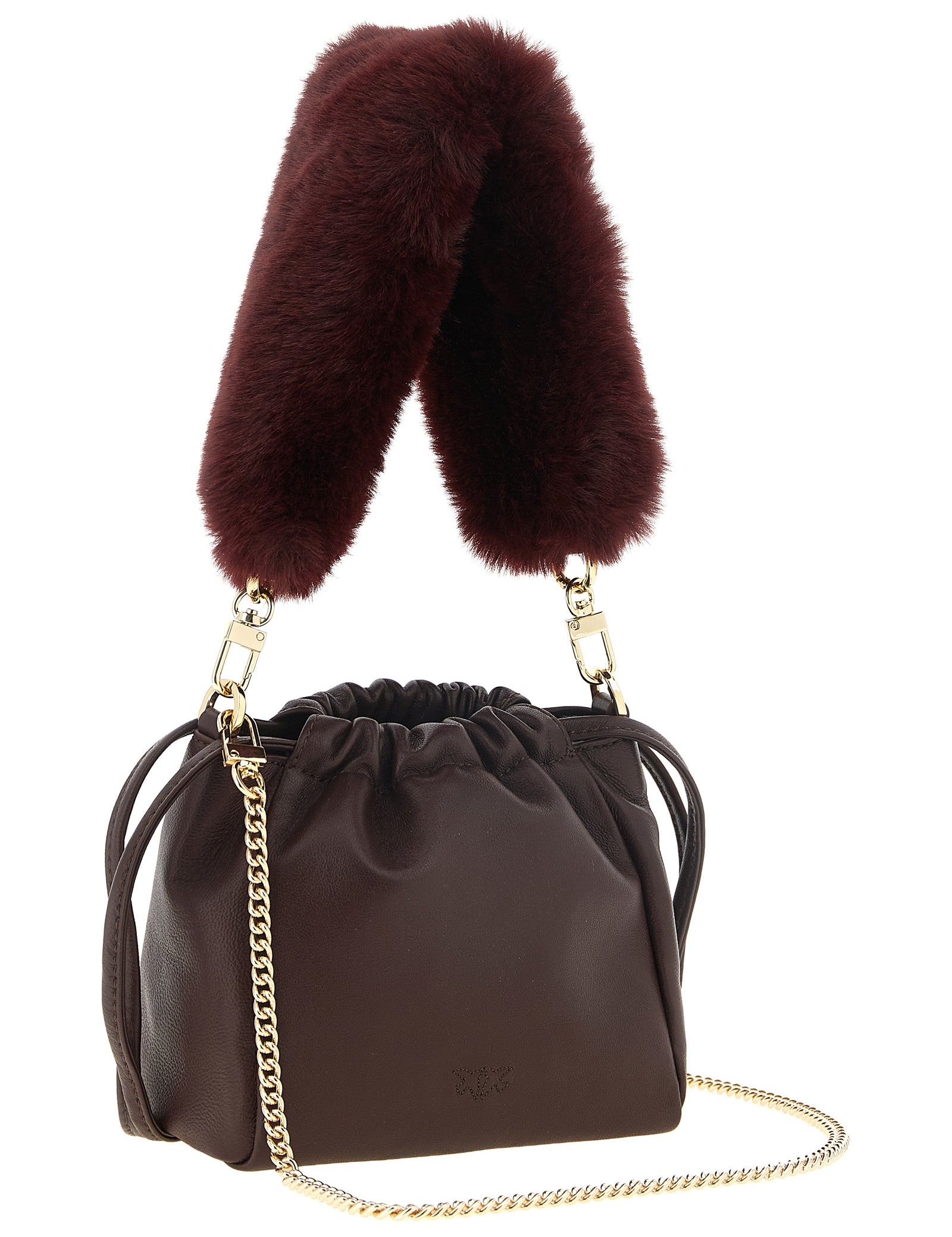 PINKO Bordeaux Lambskin Shoulder Bag