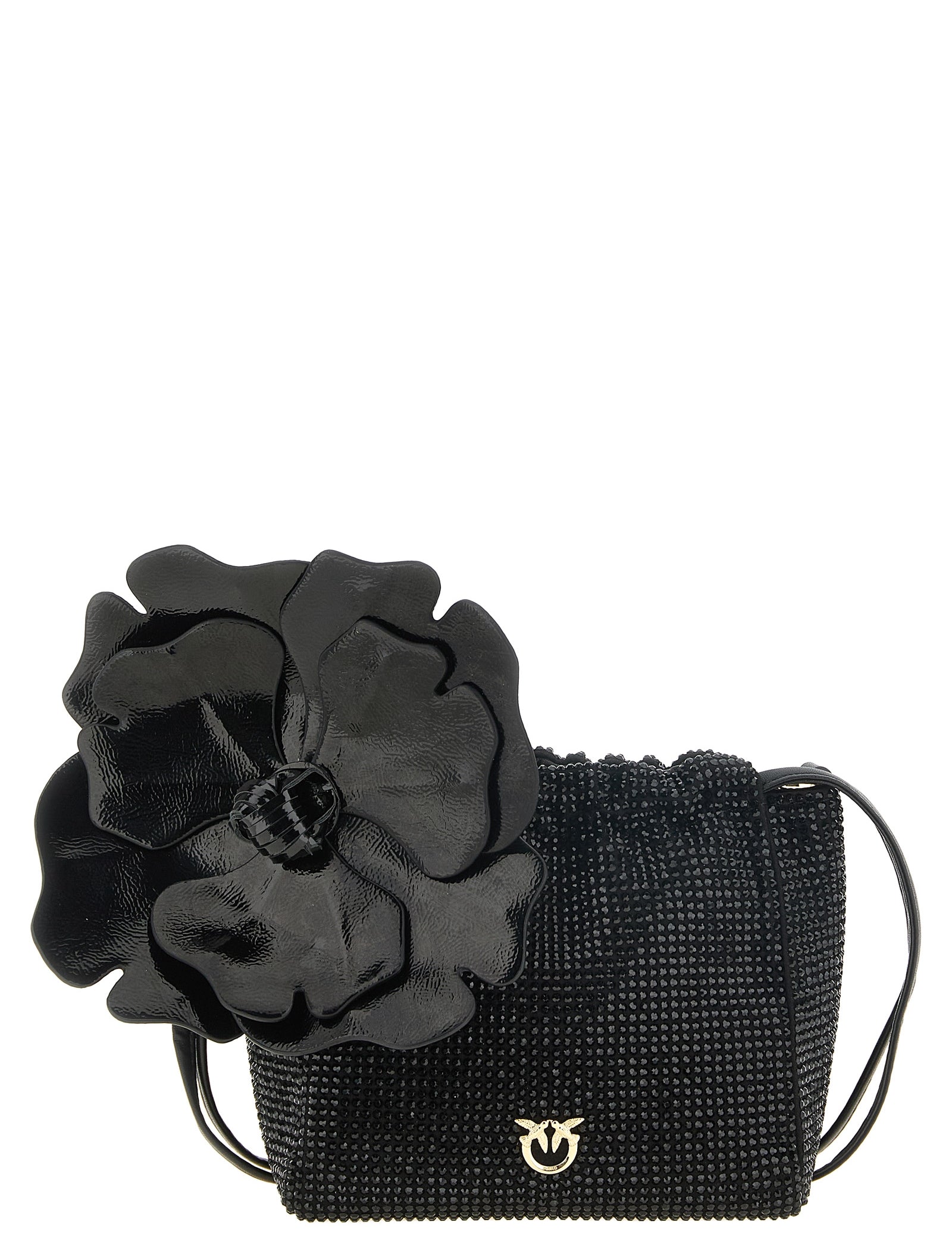 PINKO Black Polyurethane Clutch Bag
