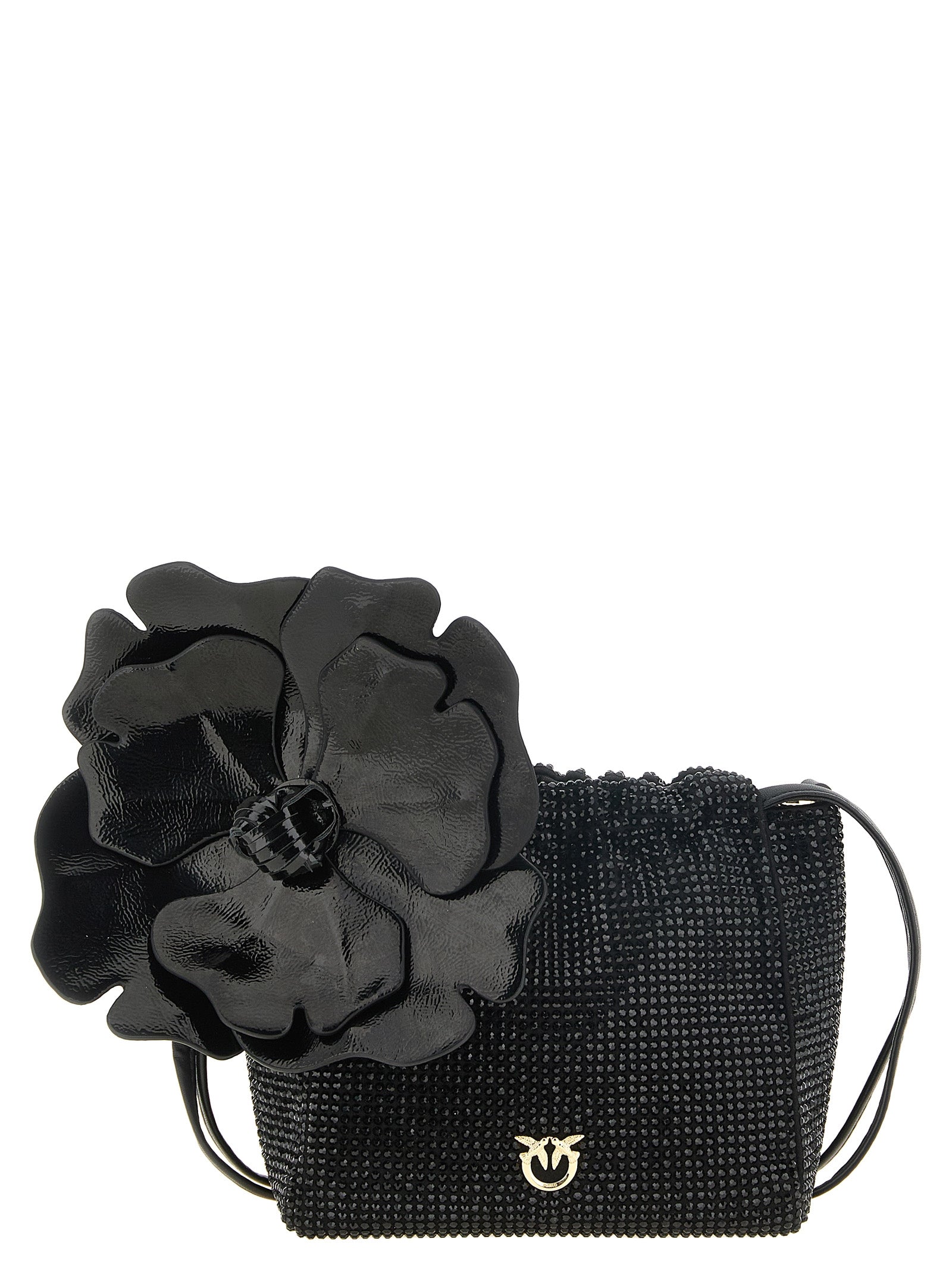 PINKO Black Polyurethane Clutch Bag