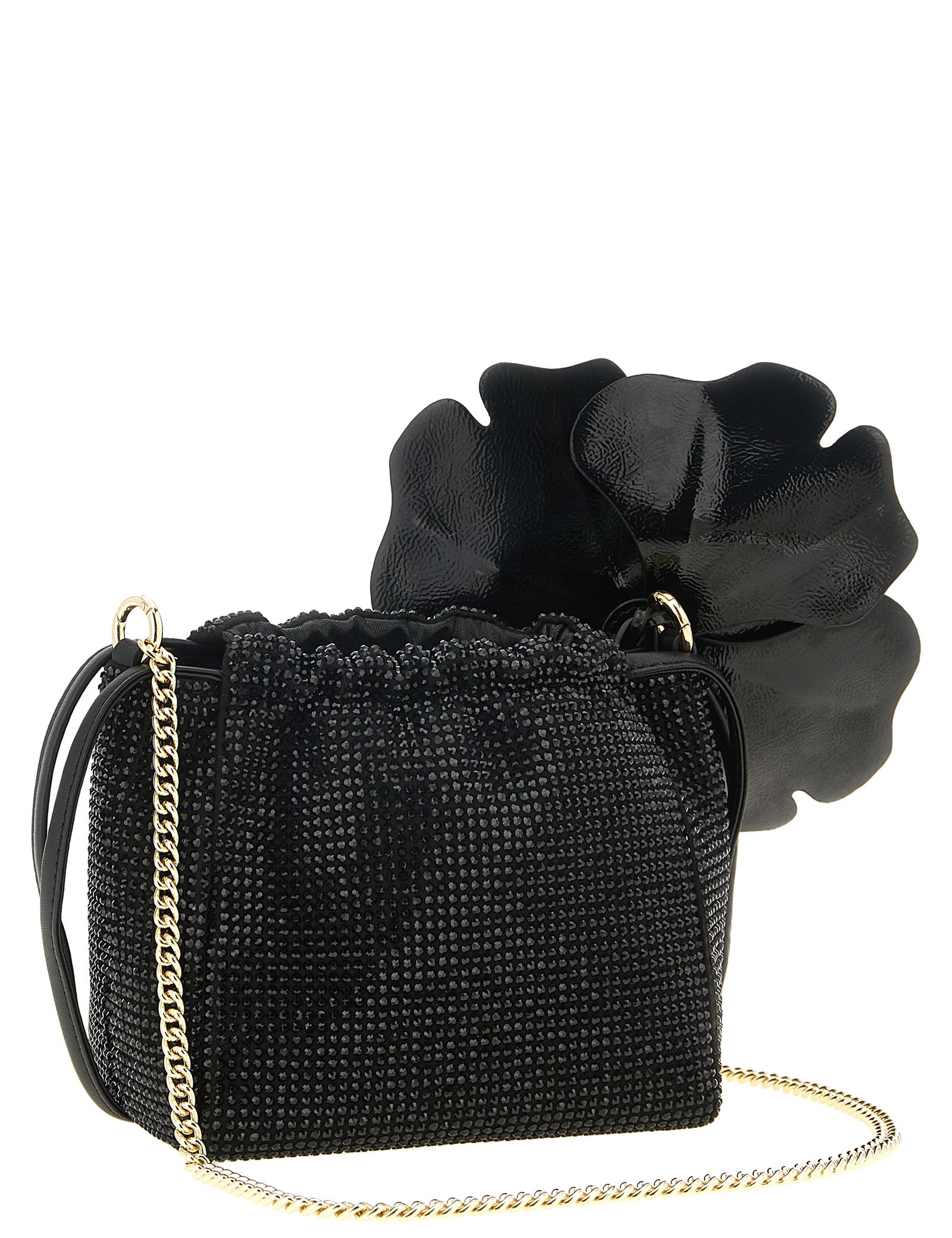 PINKO Black Polyurethane Clutch Bag