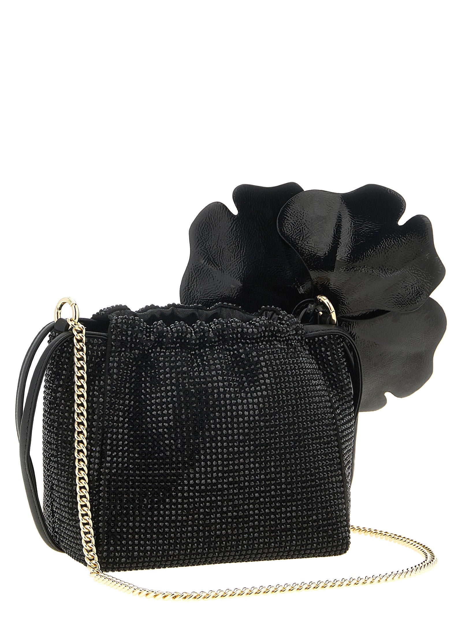 PINKO Black Polyurethane Clutch Bag
