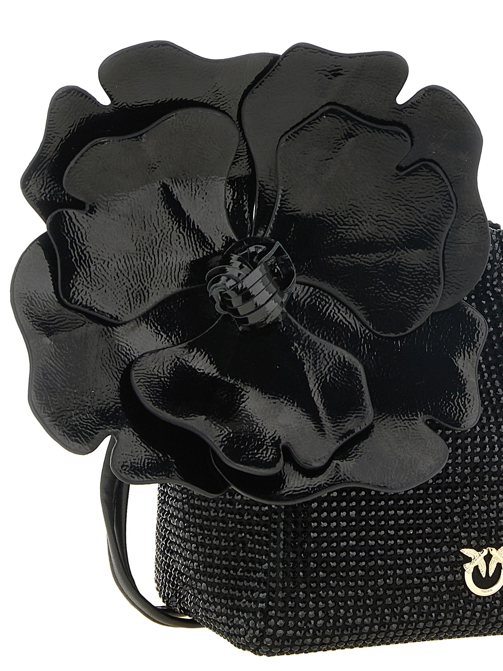PINKO Black Polyurethane Clutch Bag