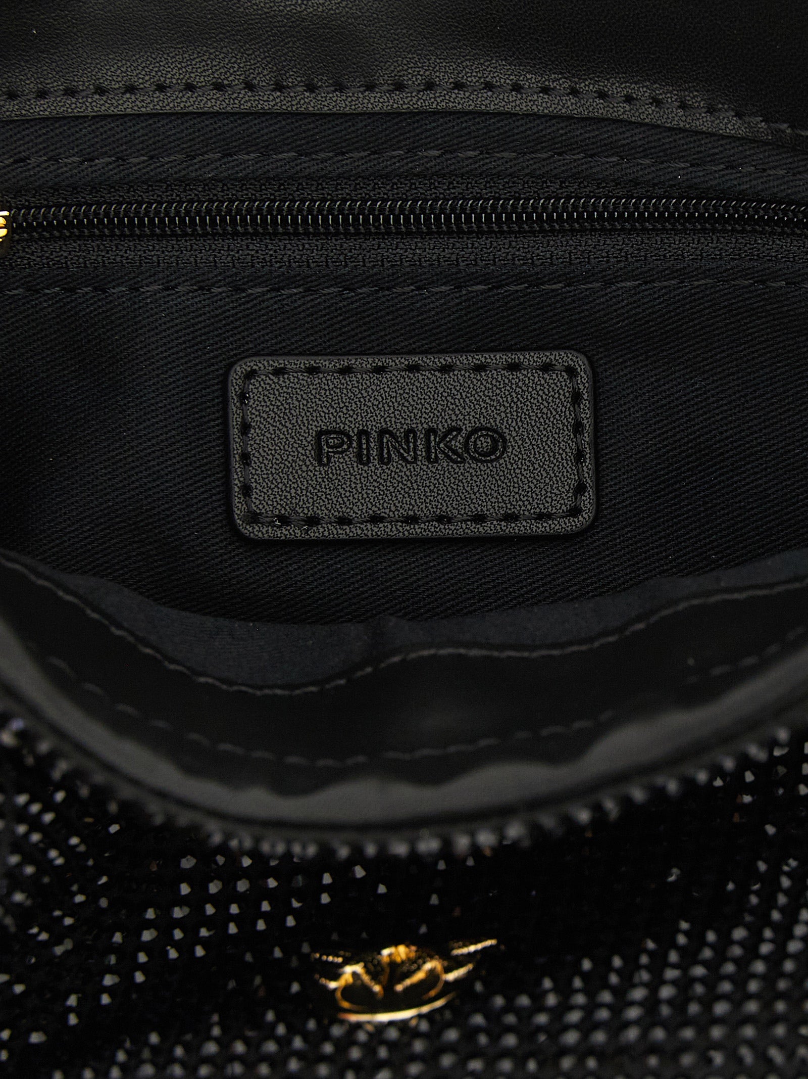PINKO Black Polyurethane Clutch Bag