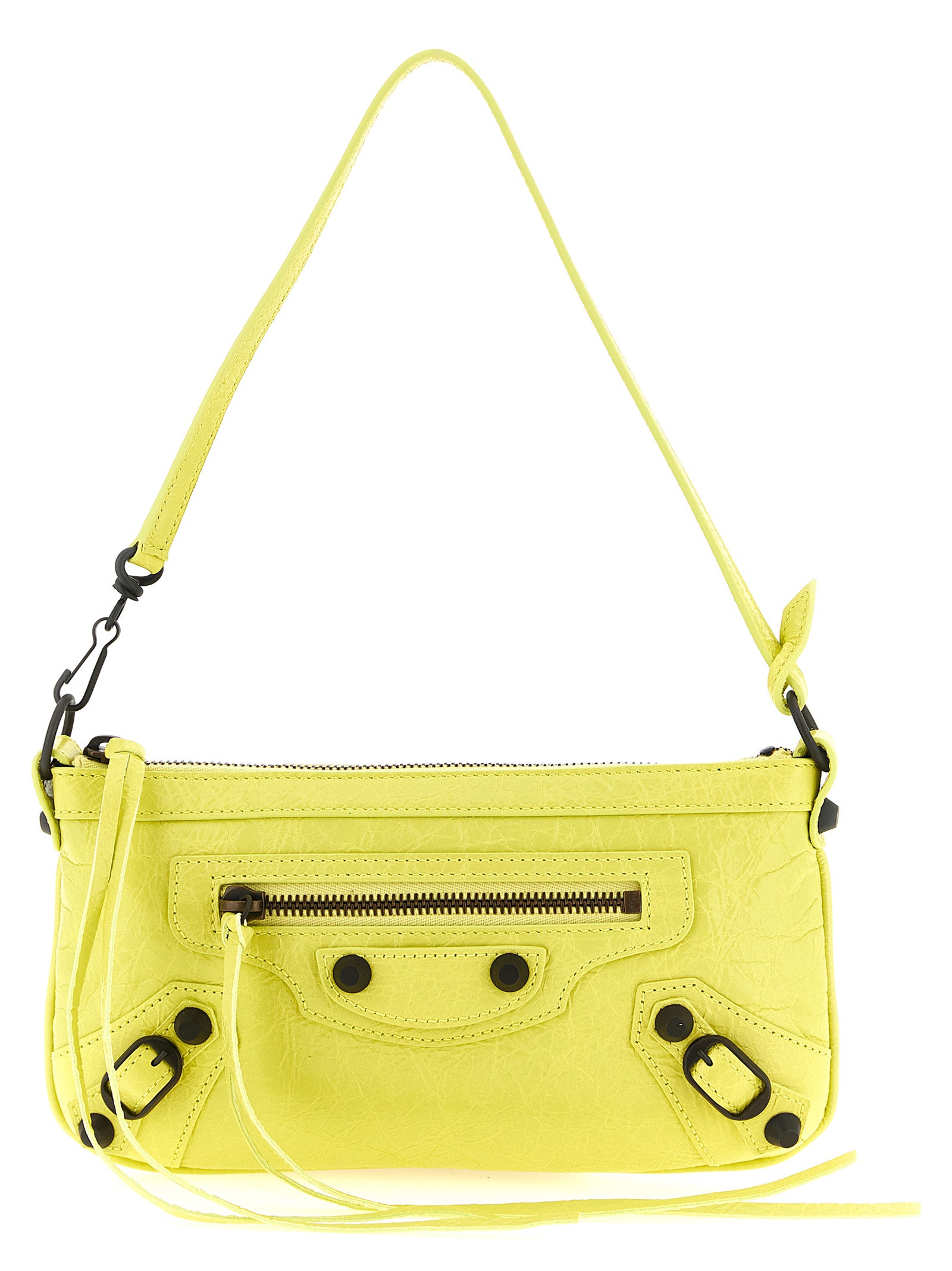 Balenciaga Yellow Lamb Leather Shoulder Bag