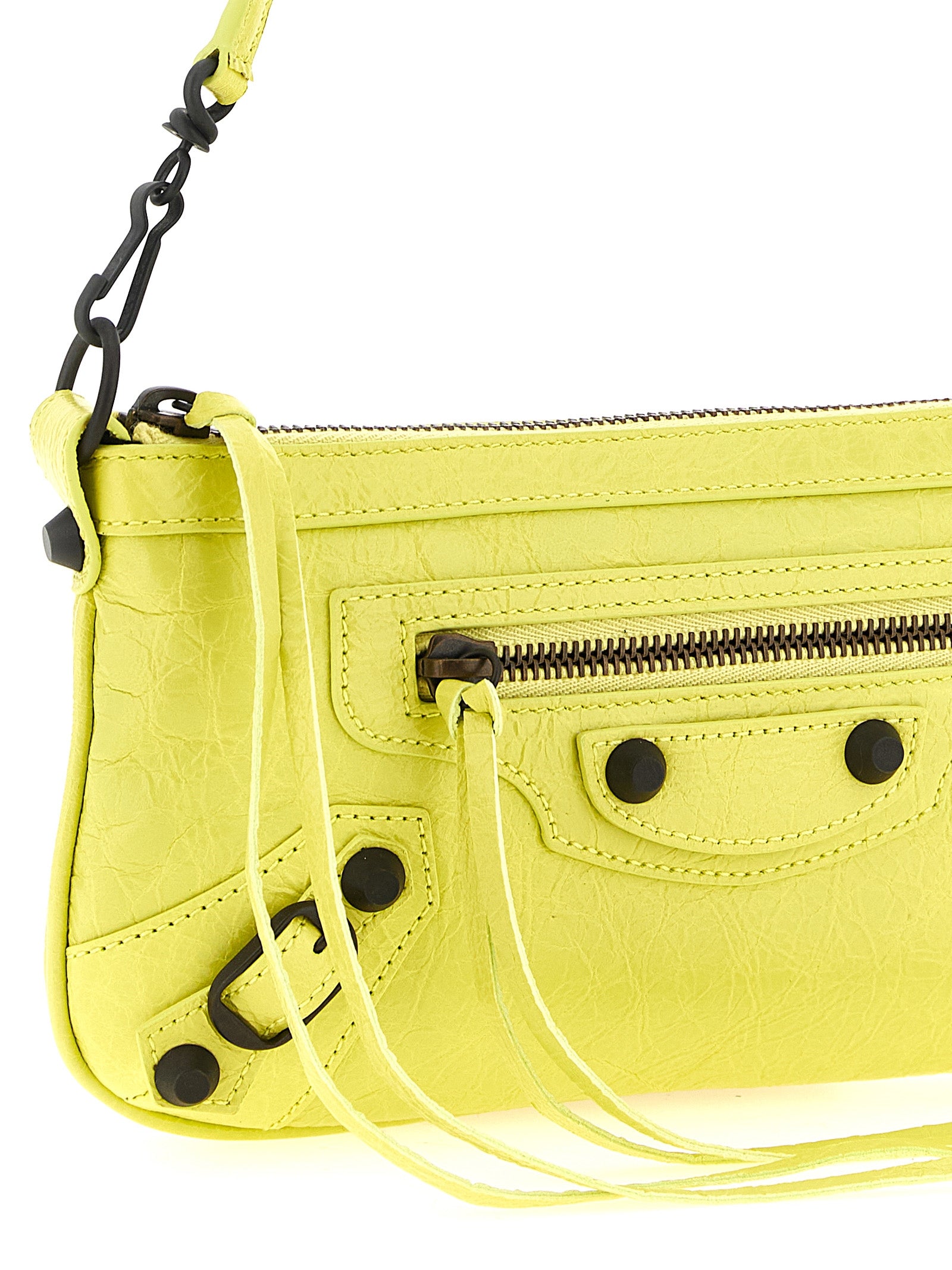 Balenciaga Yellow Lamb Leather Shoulder Bag