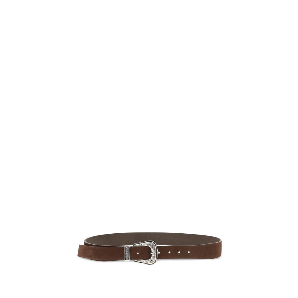 Brunello Cucinelli Brown Suede Leather Belts