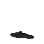 Brunello Cucinelli Brown Shearling Ballet Flats