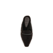 Brunello Cucinelli Brown Shearling Ballet Flats