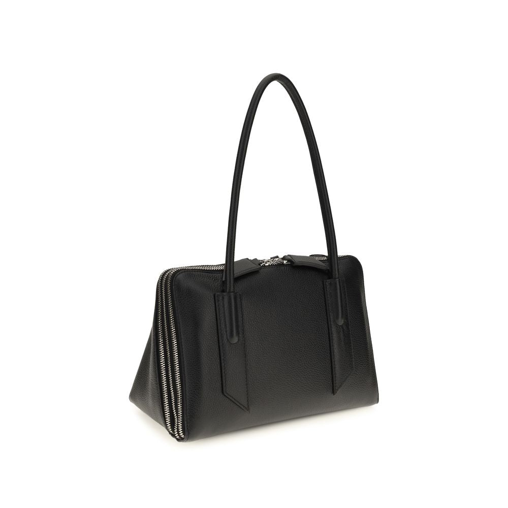 The Attico Black Calf Leather Shoulder Bag