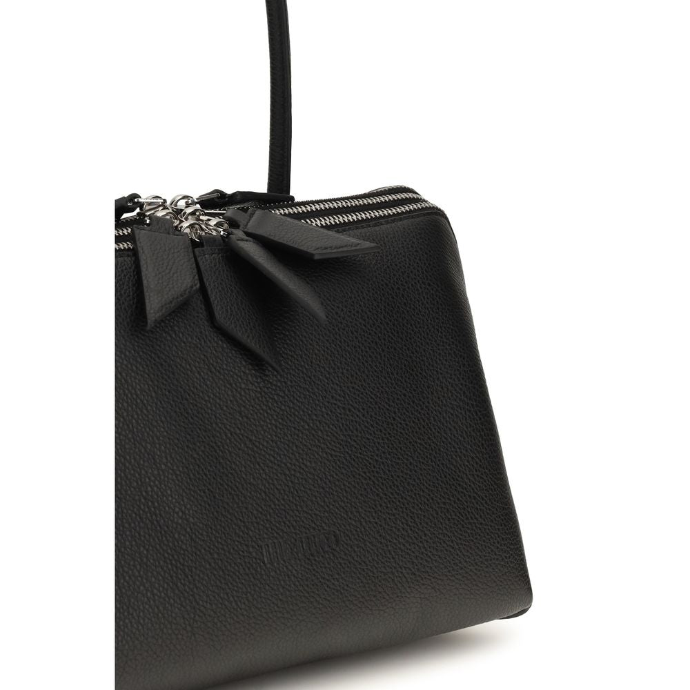 The Attico Black Calf Leather Shoulder Bag