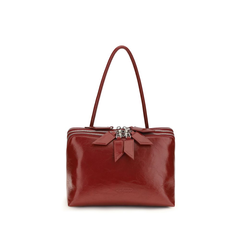 The Attico Red Calf Leather Shoulder Bag