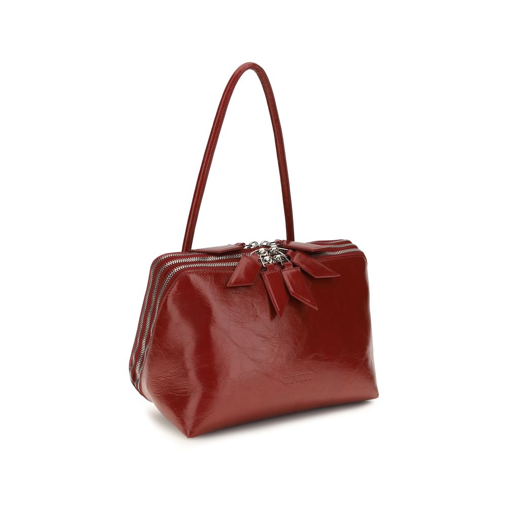The Attico Red Calf Leather Shoulder Bag