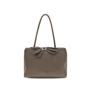 The Attico Gray Calf Leather Shoulder Bag