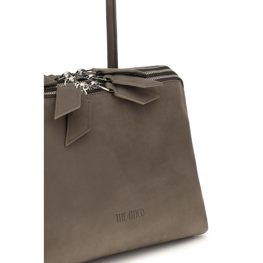 The Attico Gray Calf Leather Shoulder Bag