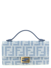 Fendi Light Blue Cotton Wallet on Chain