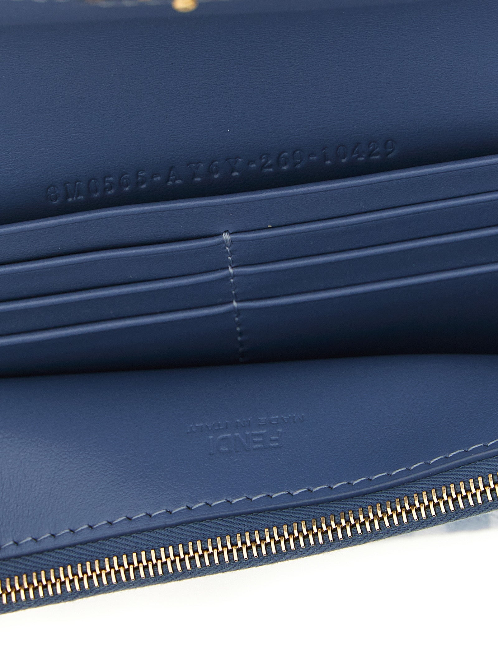 Fendi Light Blue Cotton Wallet on Chain