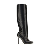 Dolce & Gabbana Black Calf Leather High Heel Boots