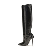 Dolce & Gabbana Black Calf Leather High Heel Boots
