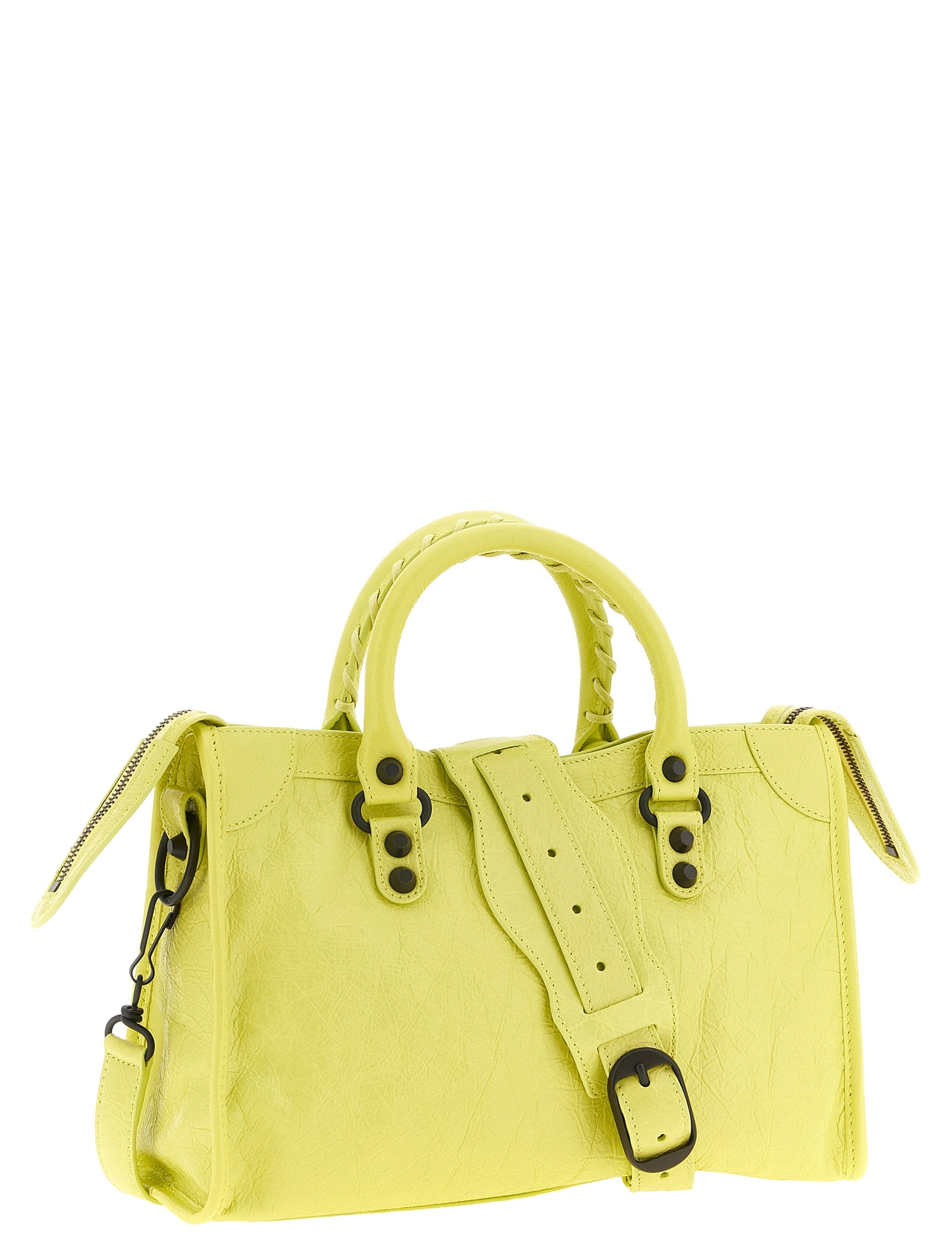 Balenciaga Yellow Lamb Leather Handbag