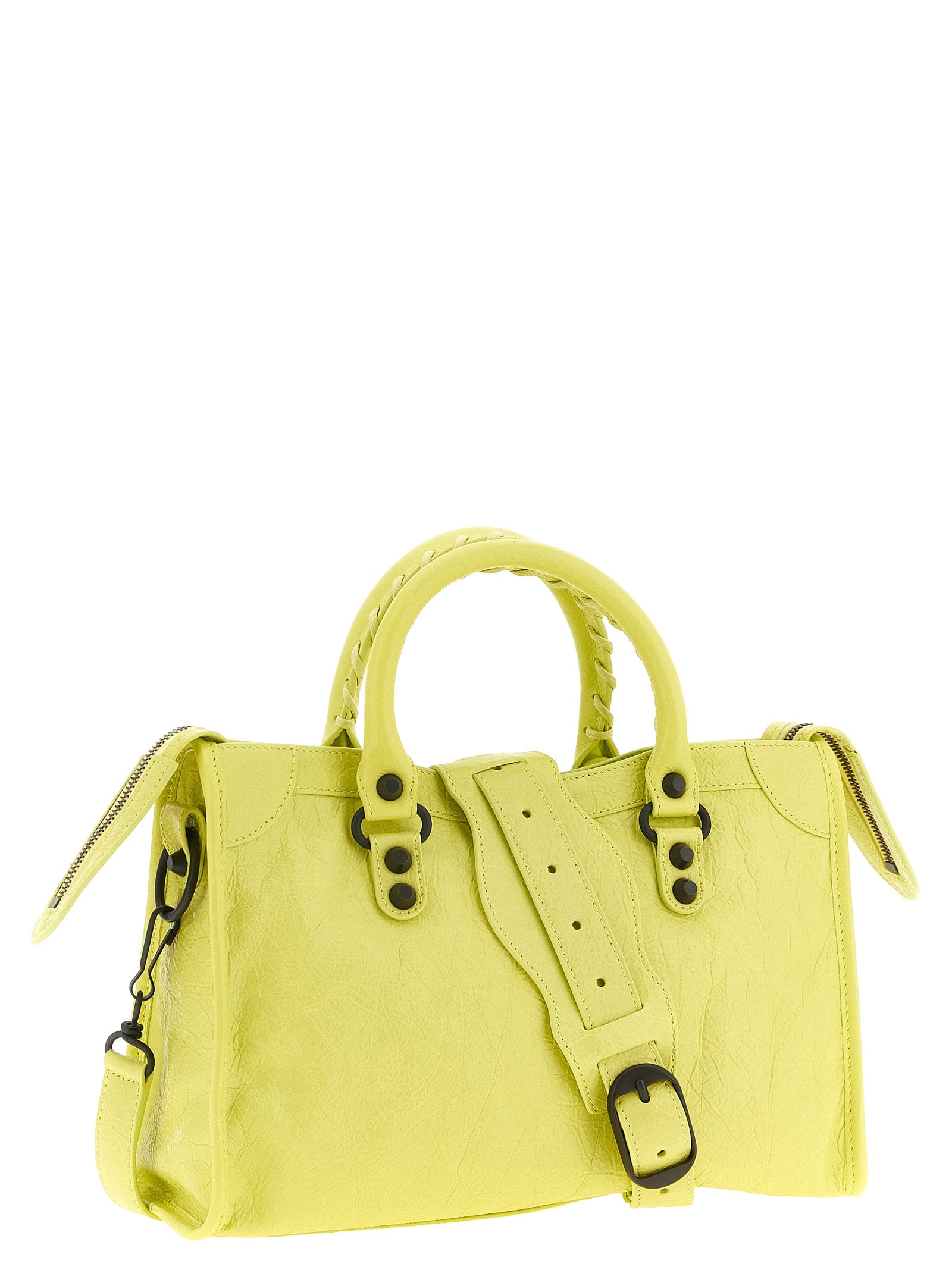 Balenciaga Yellow Lamb Leather Handbag