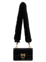 PINKO Black Calfskin Mini Shoulder Bag
