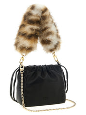 PINKO Black Lambskin Shoulder Bag