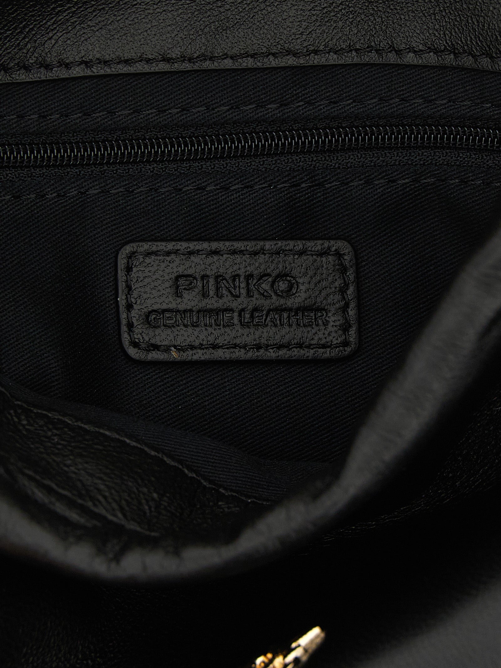 PINKO Black Lambskin Shoulder Bag