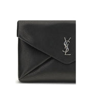 Saint Laurent Black Calf Leather Clutches