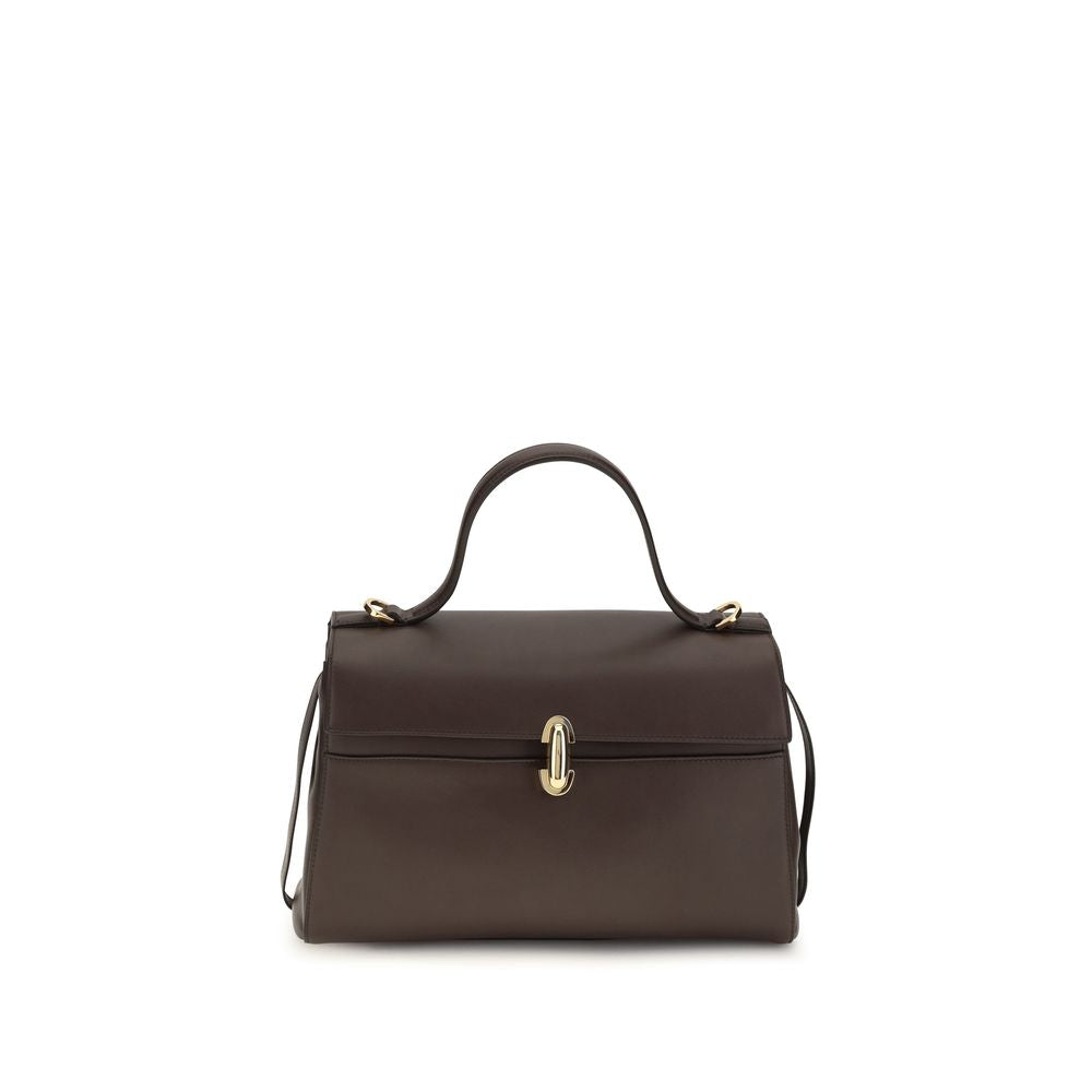 Savette Brown Calf Leather Shoulder Bag