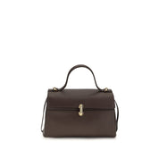 Savette Brown Calf Leather Shoulder Bag