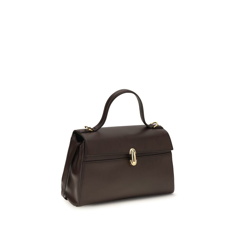 Savette Brown Calf Leather Shoulder Bag